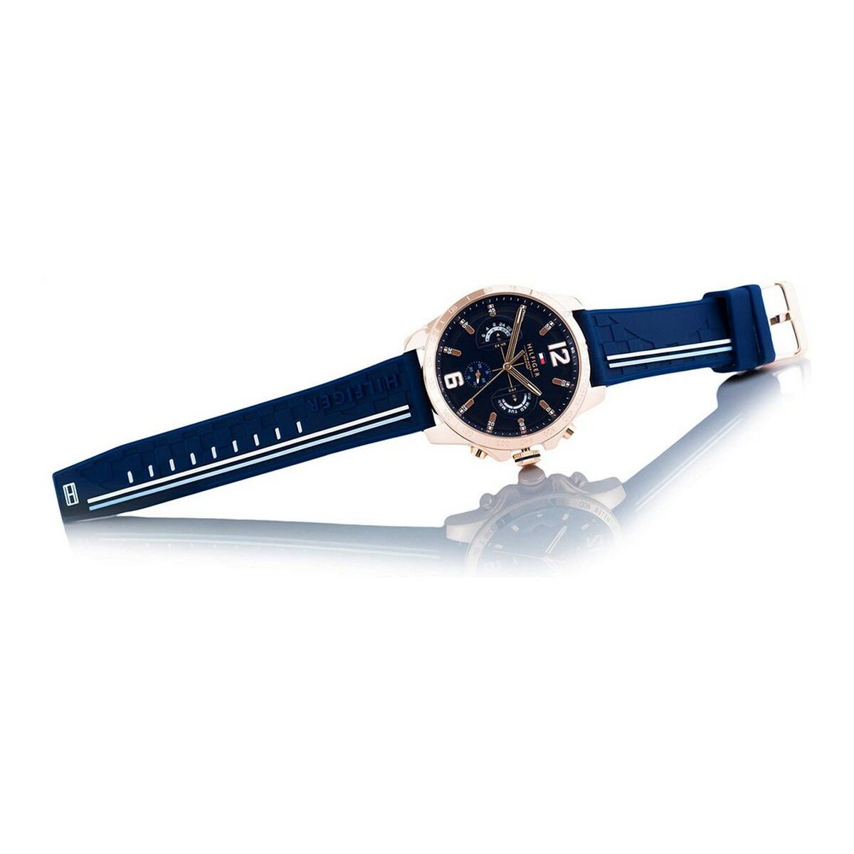 Tommy Hilfiger unisexklocka DECKER – Svart & blå (46 mm)