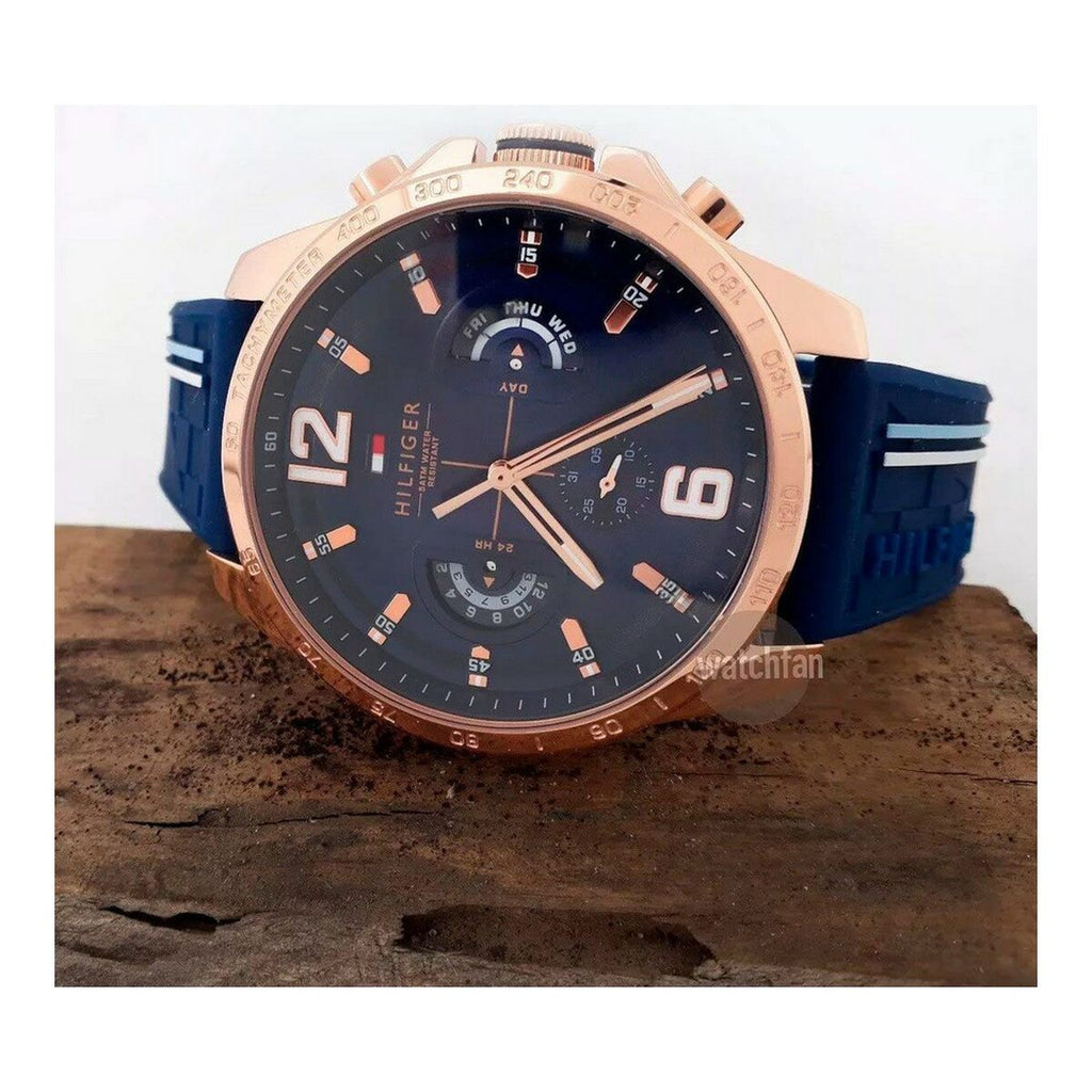 Tommy Hilfiger unisexklocka DECKER – Svart & blå (46 mm)