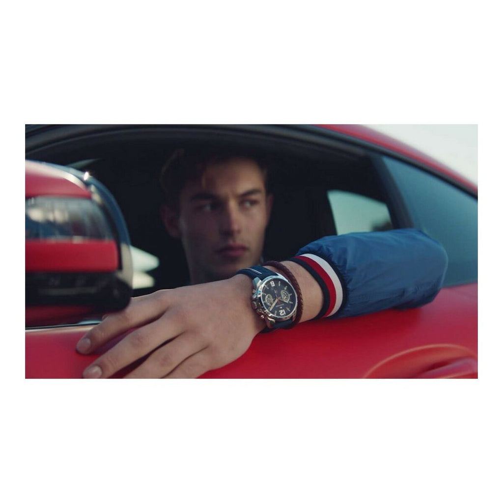 Tommy Hilfiger unisexklocka DECKER – Svart & blå (46 mm)