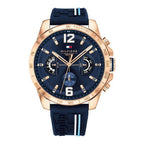 Tommy Hilfiger unisexklocka DECKER – Svart & blå (46 mm)