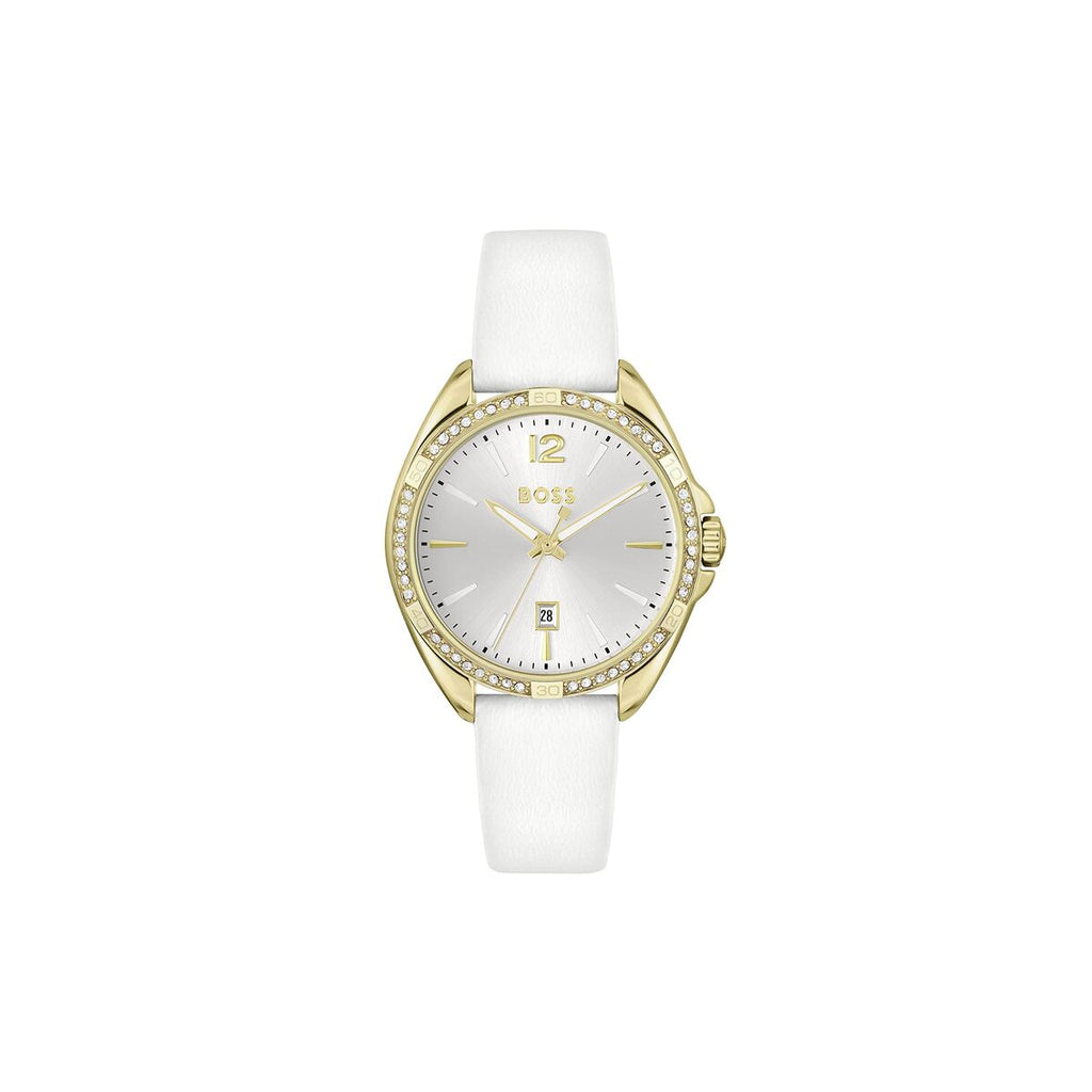 Hugo Boss damklocka – Elegant klocka i guld & vitt