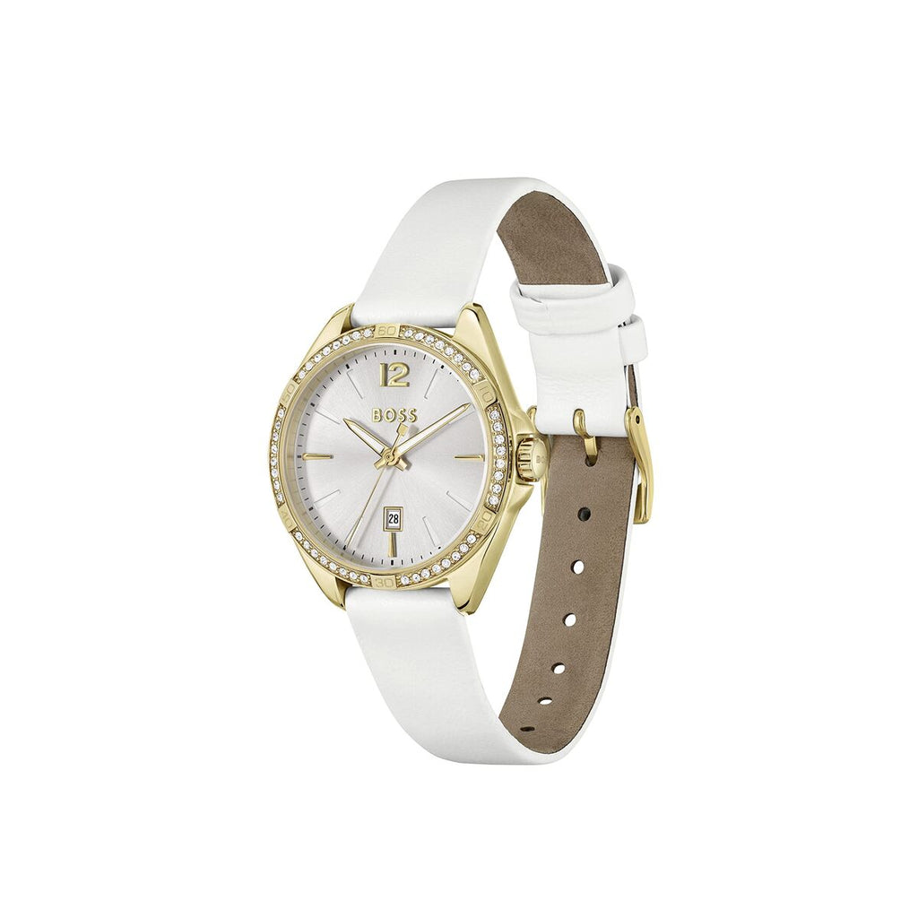 Hugo Boss damklocka – Elegant klocka i guld & vitt