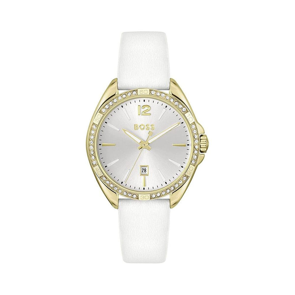 Hugo Boss damklocka – Elegant klocka i guld & vitt