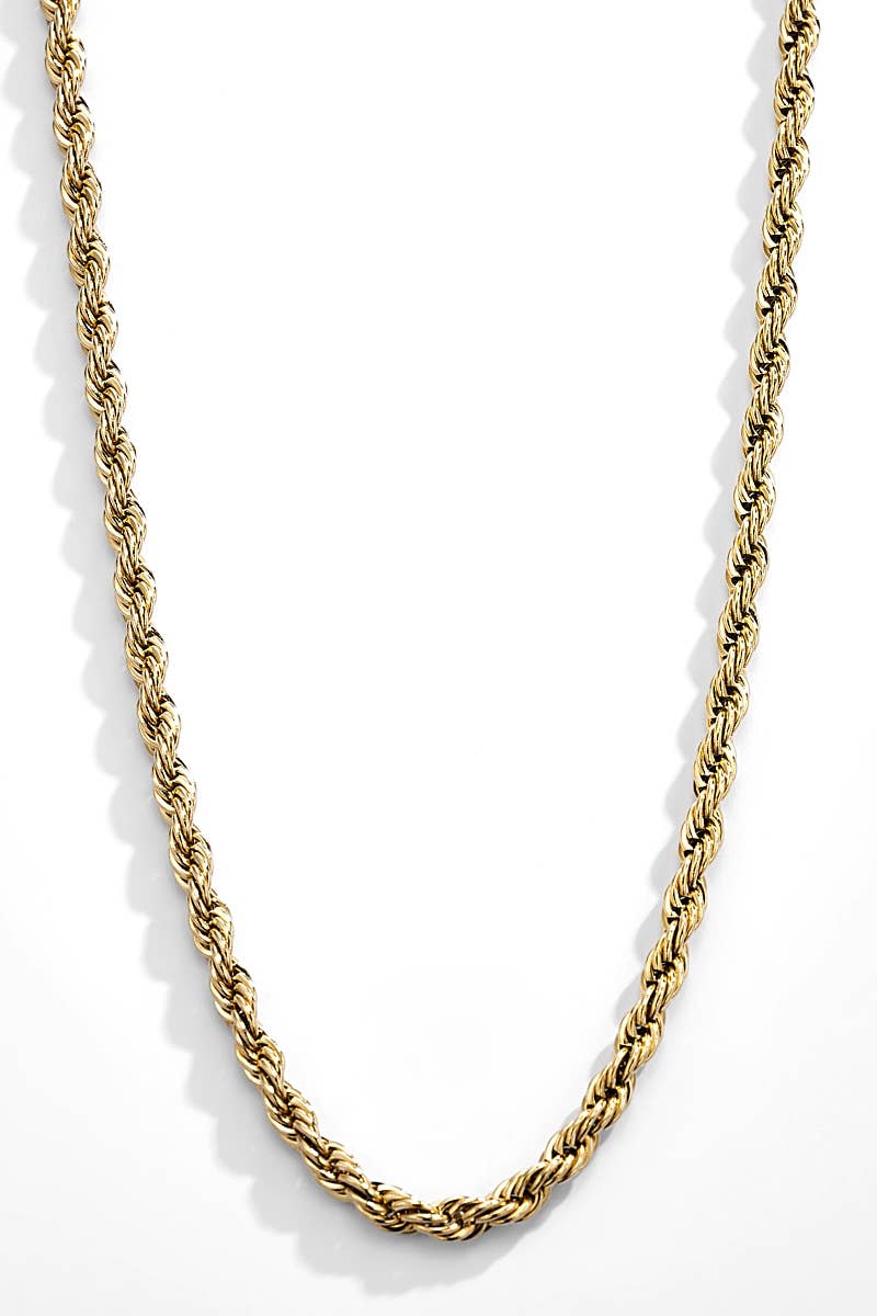 Rope chain halsband i guldplätering för herr