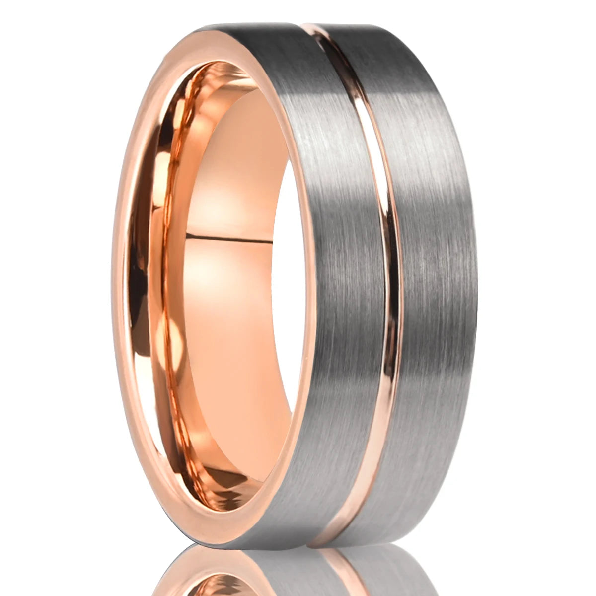 Herrring i tungsten 6–8 mm – roséguldpläterad