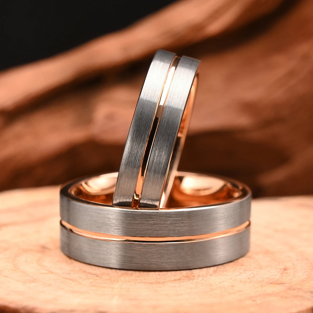 Herrring i tungsten 6–8 mm – roséguldpläterad