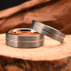 Herrring i tungsten 6–8 mm – roséguldpläterad