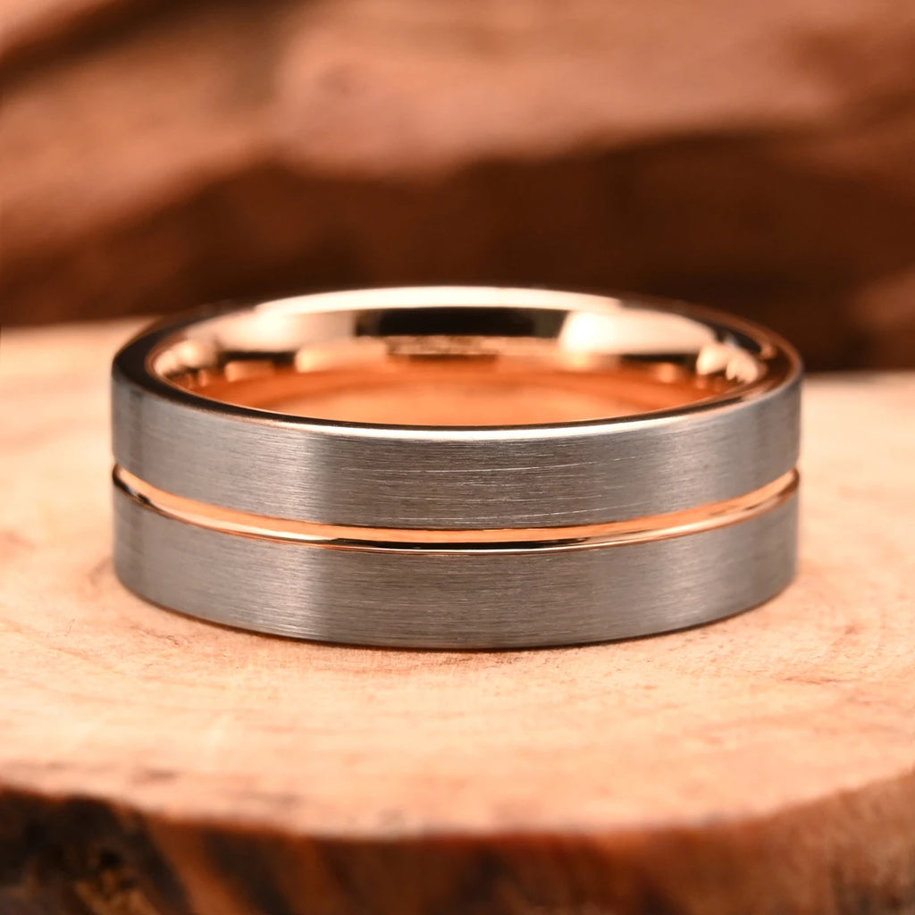 Herrring i tungsten 6–8 mm – roséguldpläterad