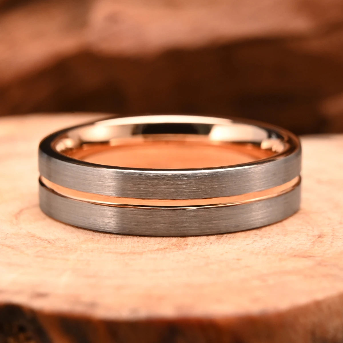Herrring i tungsten 6–8 mm – roséguldpläterad