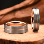 Herrring i tungsten 6–8 mm – roséguldpläterad