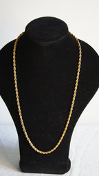 Rope chain halsband i guldplätering för herr