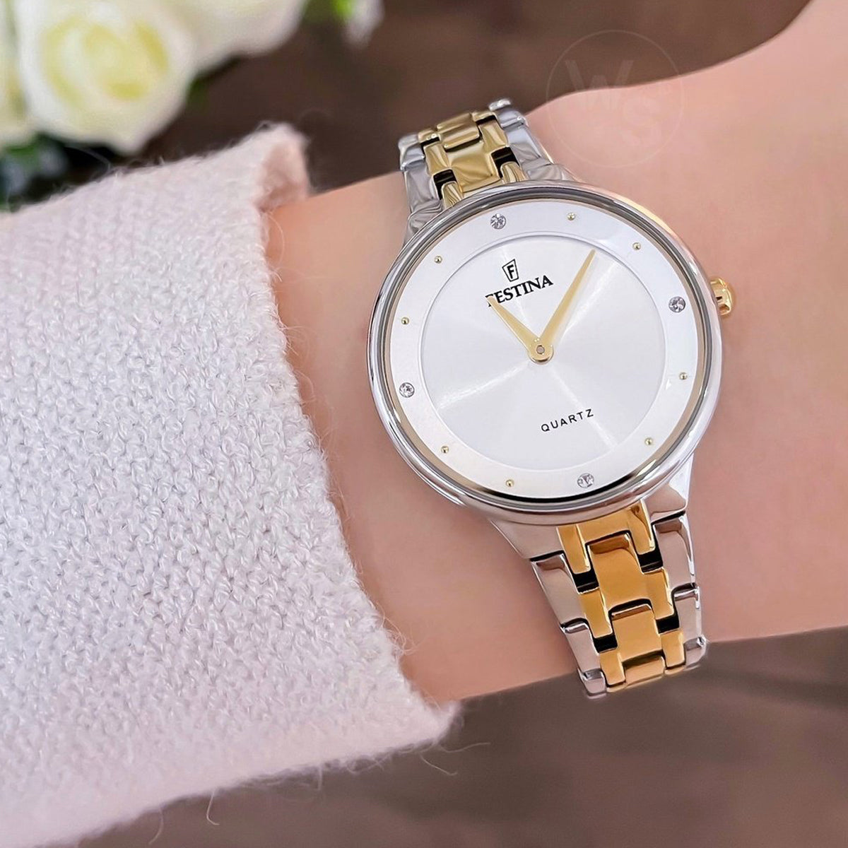 Festina damklocka 30,5 mm – silver & guld