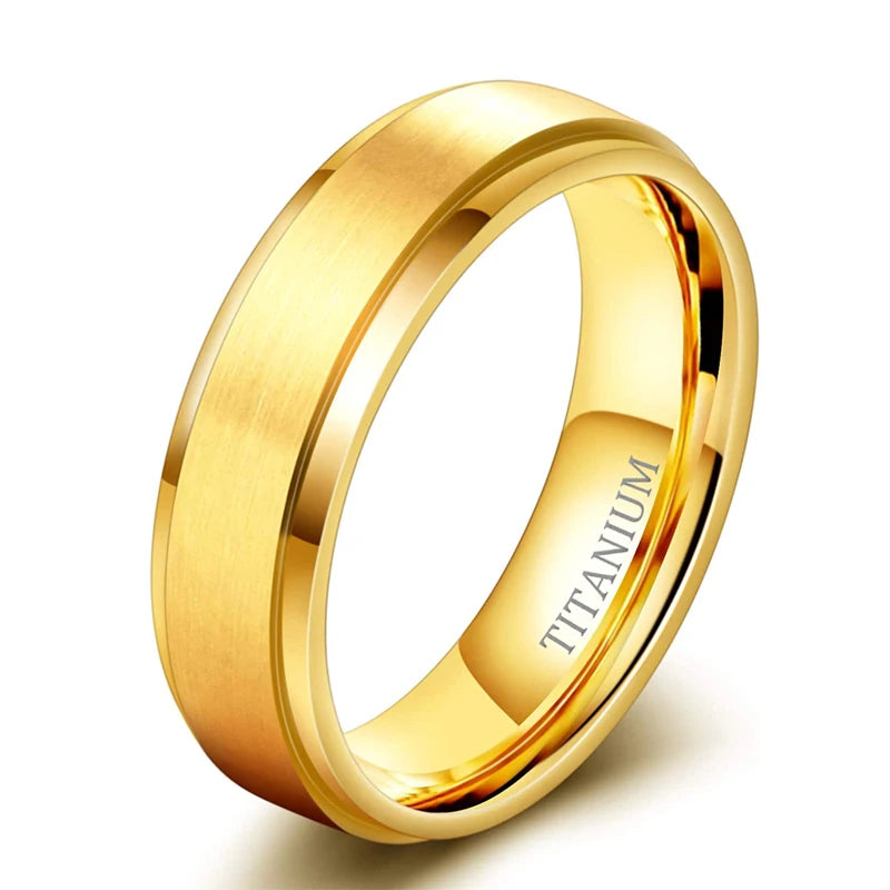 Titanring Unisex – Borstad Svart/Vit Vigselring (4–10 mm)