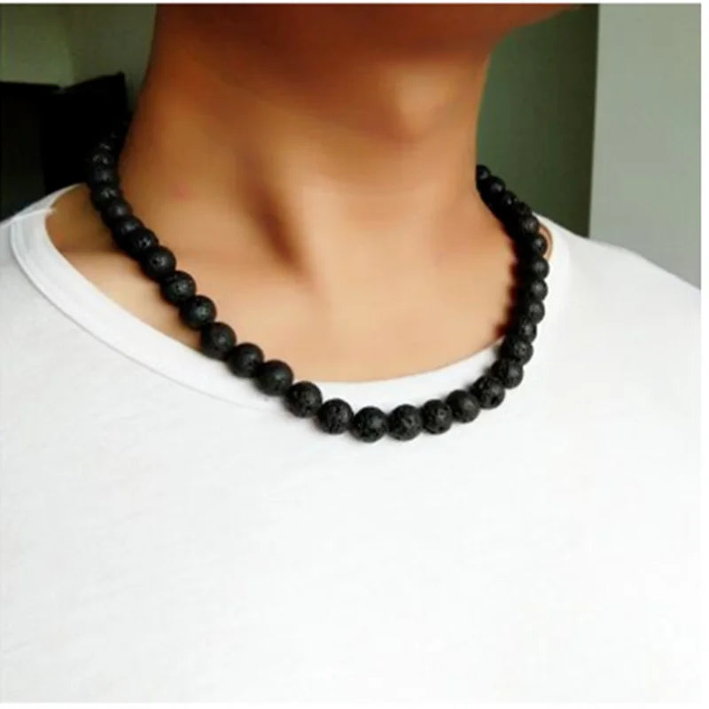 Lava sten halsband med tigeröga – choker