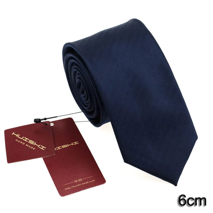 Slips herr mörkblå 6–8 cm – klassisk jacquard