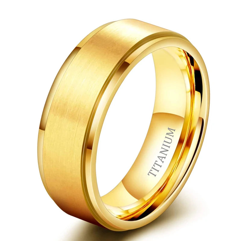Titanring Unisex – Borstad Svart/Vit Vigselring (4–10 mm)