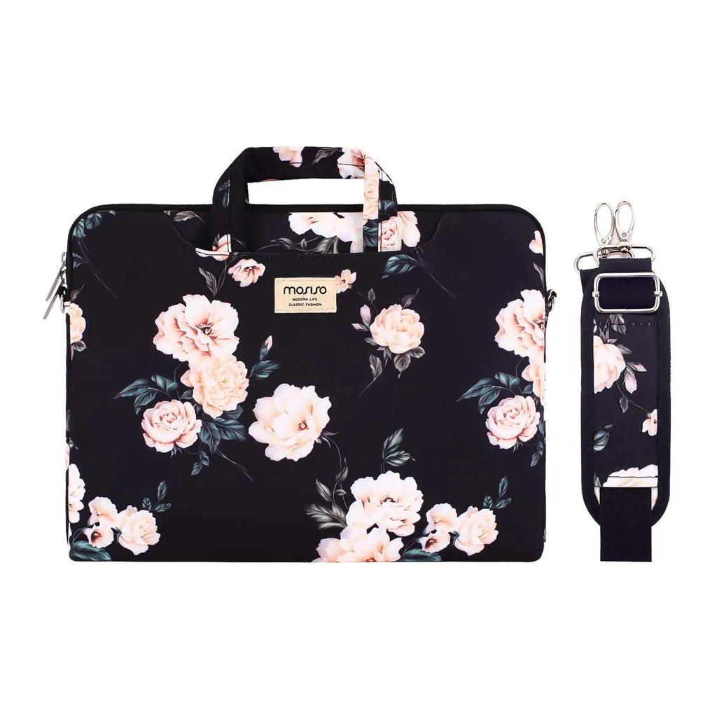 Laptopväska 13–17,3 tum – axelväska i canvas för MacBook & PC
