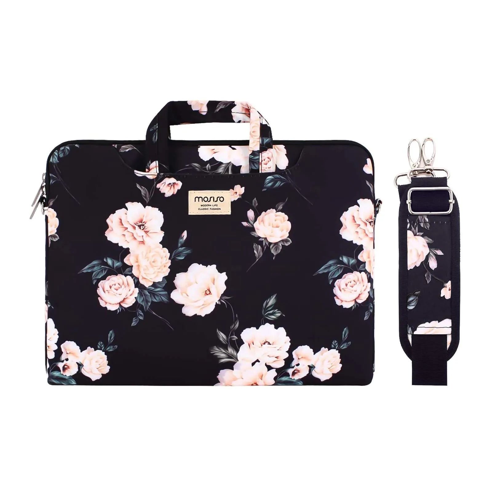 Laptopväska 13–17,3 tum – axelväska i canvas för MacBook & PC