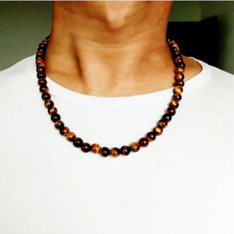 Lava sten halsband med tigeröga – choker