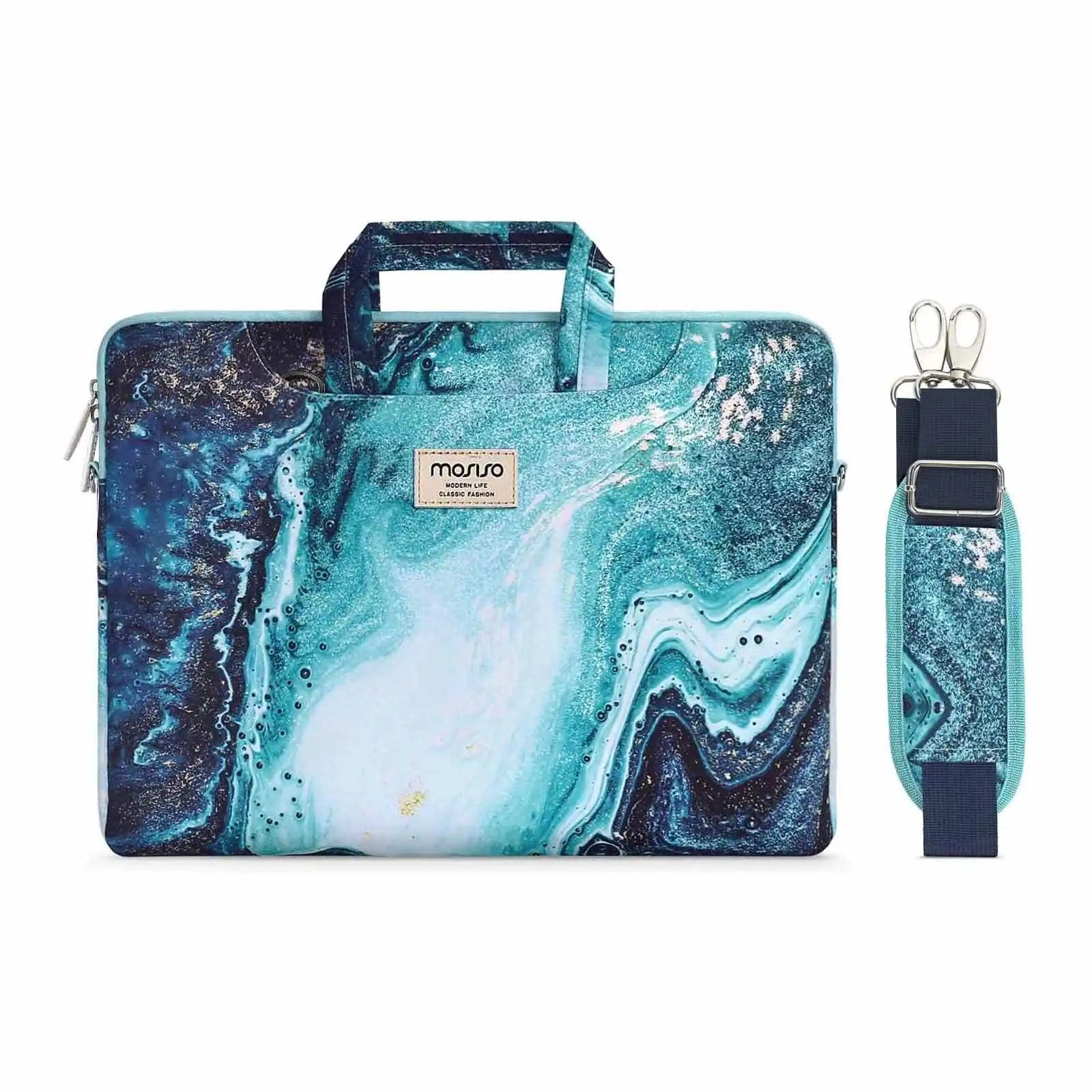 Laptopväska 13–17,3 tum – axelväska i canvas för MacBook & PC