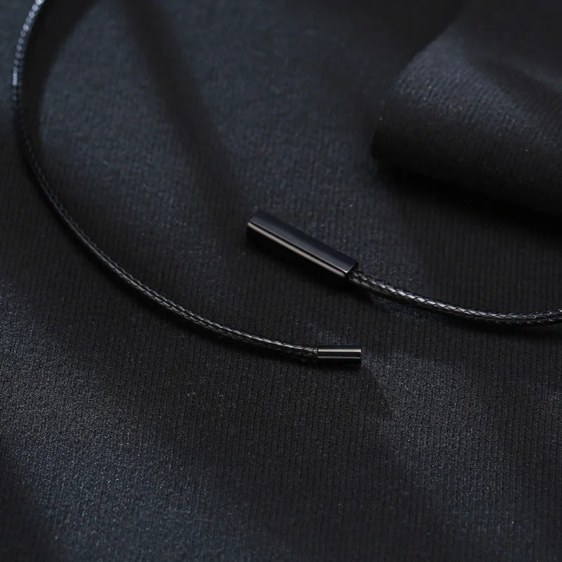 Choker halsband herr – svart repkedja med magnetlås