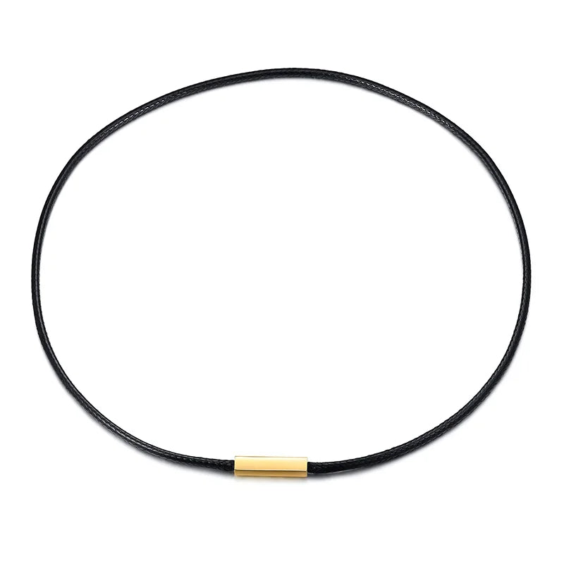 Choker halsband herr – svart repkedja med magnetlås