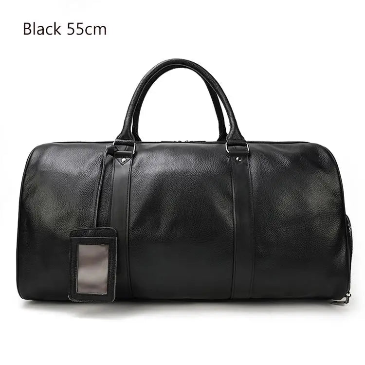 Weekendbag i äkta läder – resväska / duffelbag
