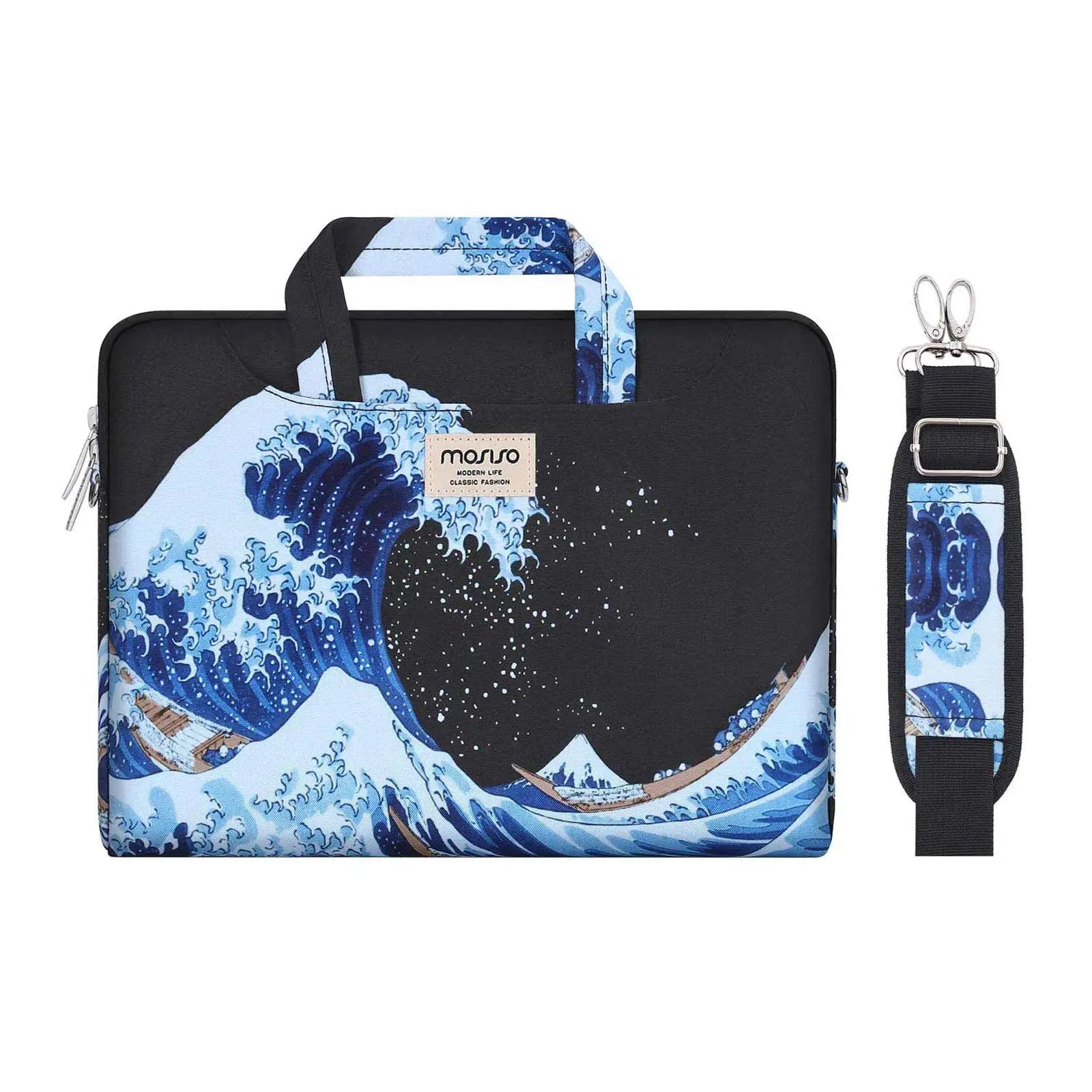 Laptopväska 13–17,3 tum – axelväska i canvas för MacBook & PC