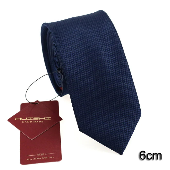 Slips herr mörkblå 6–8 cm – klassisk jacquard