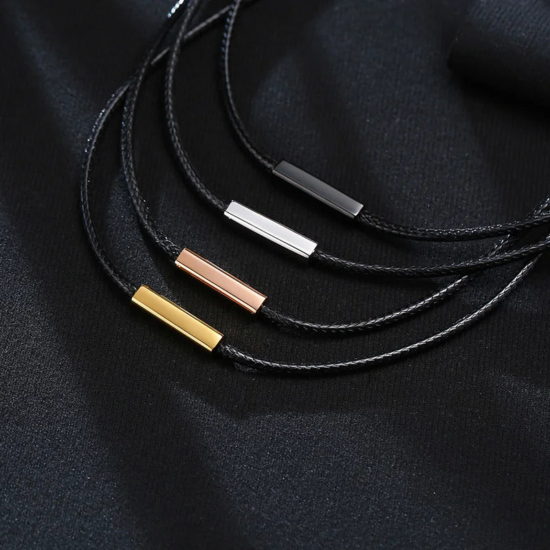 Choker halsband herr – svart repkedja med magnetlås