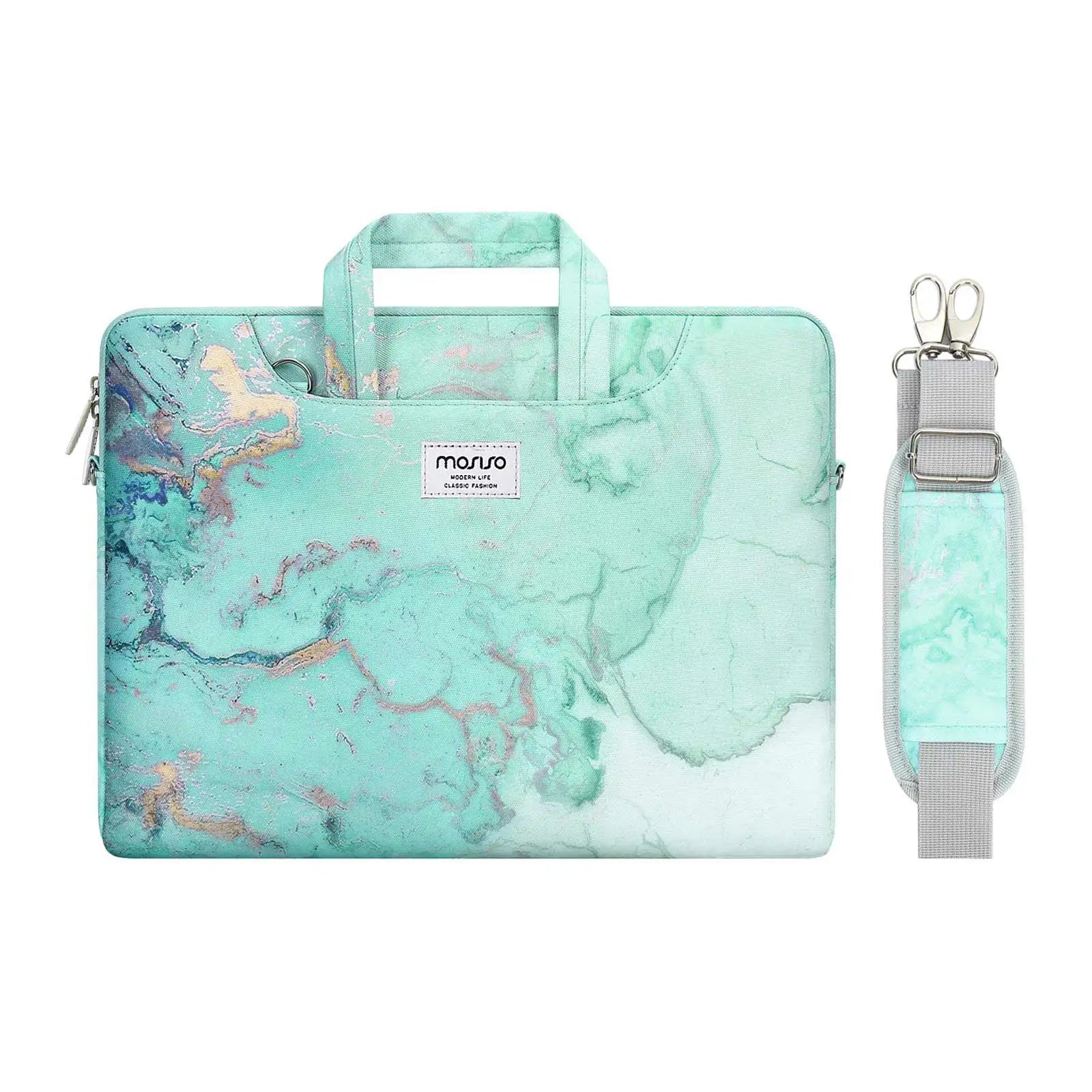 Laptopväska 13–17,3 tum – axelväska i canvas för MacBook & PC