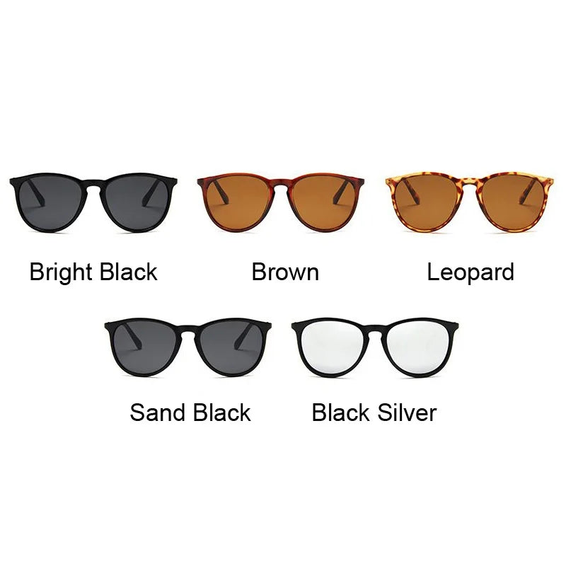 Retro Cat Eye Solglasögon – runda spegelglas för trendig look