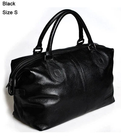 Weekendbag i äkta läder herr – stor duffelväska i cowhide