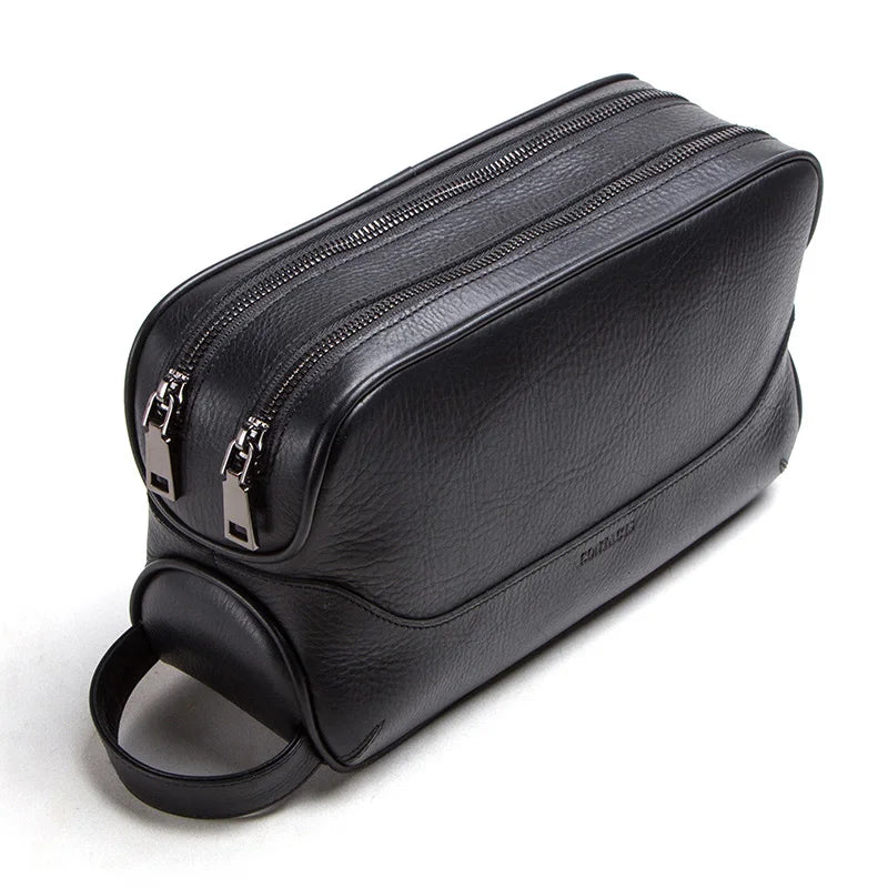 Necessär i äkta läder herr – kompakt vintage toiletry bag