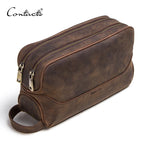 Necessär i äkta läder herr – kompakt vintage toiletry bag