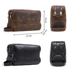 Necessär i äkta läder herr – kompakt vintage toiletry bag