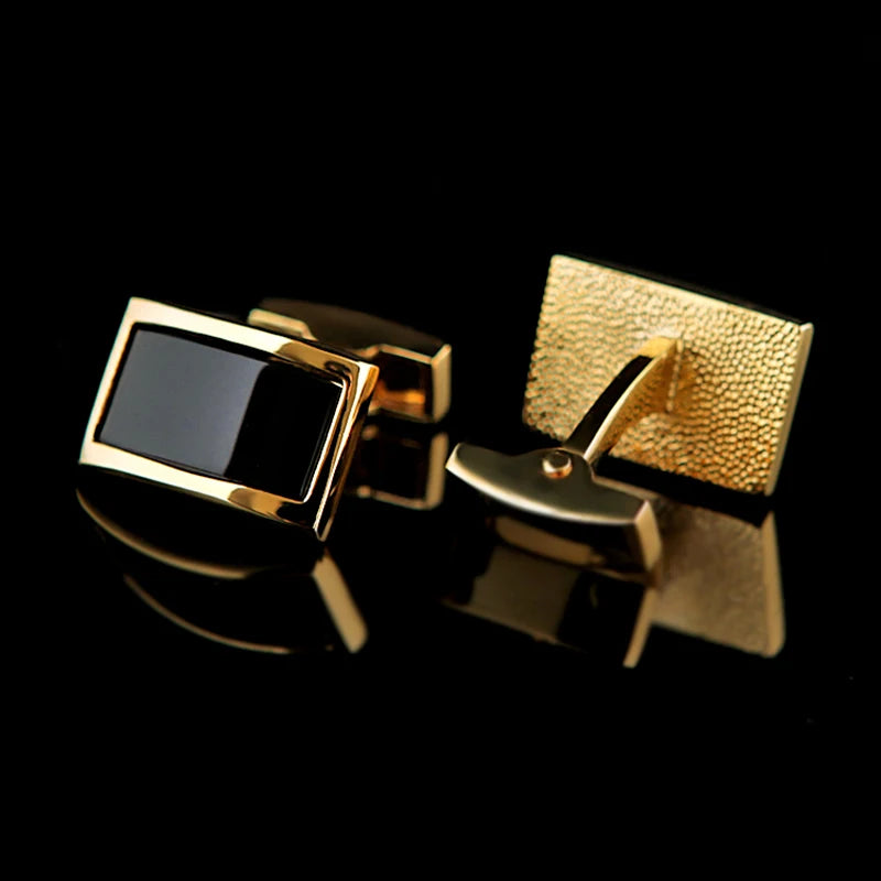 Manschettknappar herr guld – rektangulära i exklusiv design