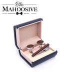 Manschettknappar & slipsnål set – vintage trädesign