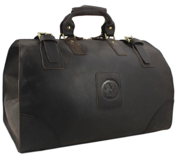 Weekendbag i äkta läder herr – vintage duffel