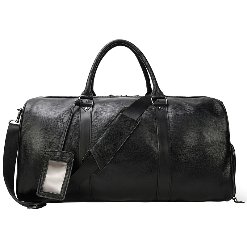 Weekendbag i äkta läder – resväska / duffelbag