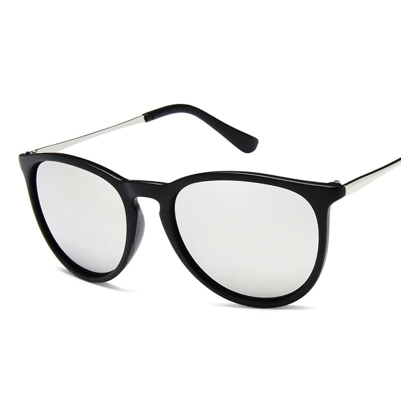 Retro Cat Eye Solglasögon – runda spegelglas för trendig look