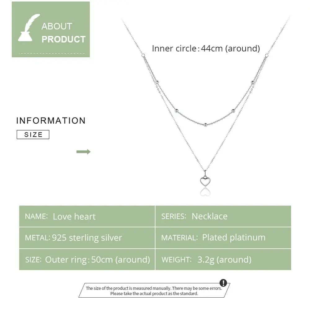 Halsband dam – hjärthalsband i 925 sterling silver med zircon