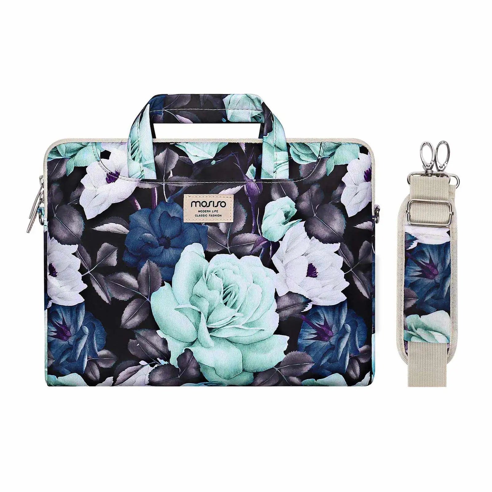 Laptopväska 13–17,3 tum – axelväska i canvas för MacBook & PC