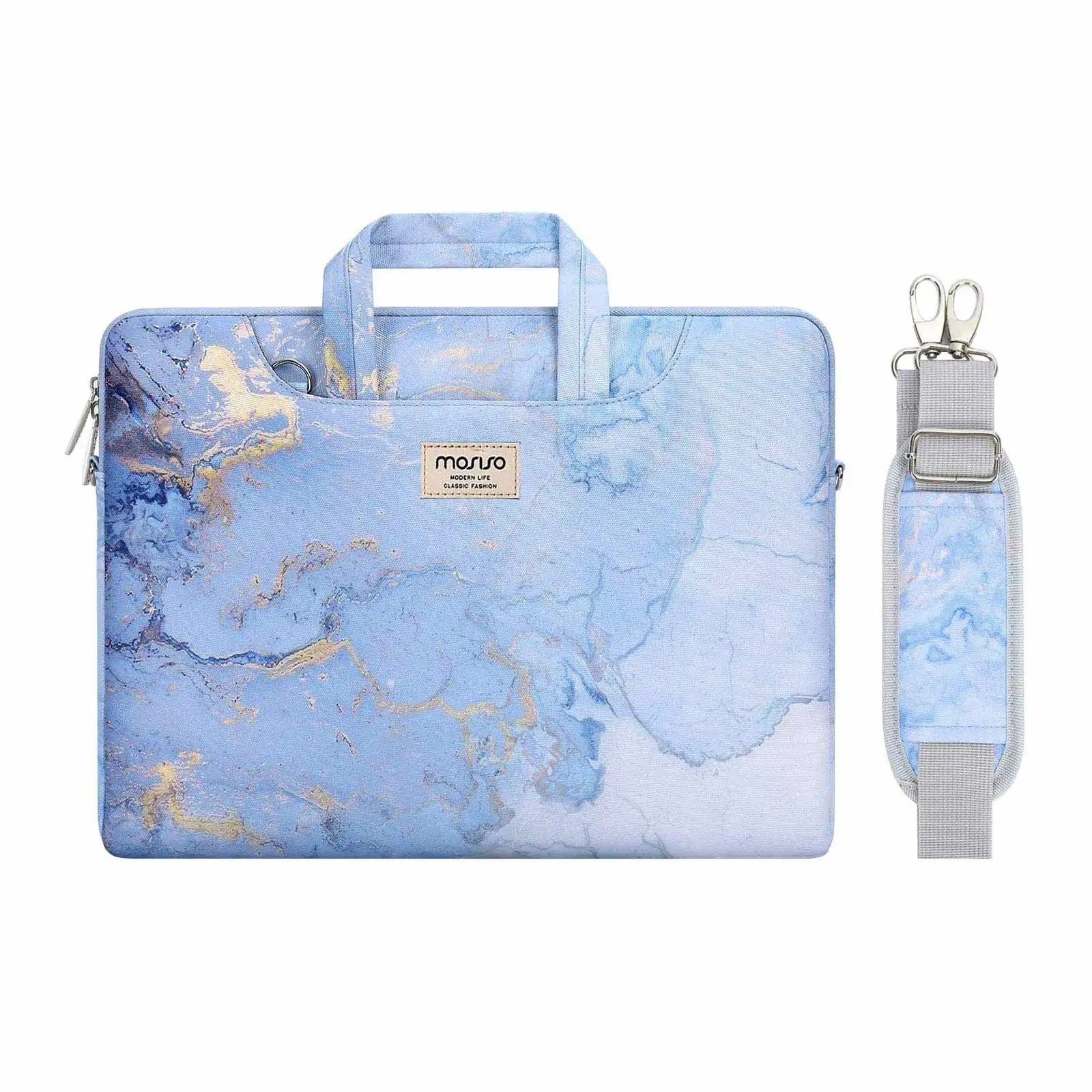 Laptopväska 13–17,3 tum – axelväska i canvas för MacBook & PC