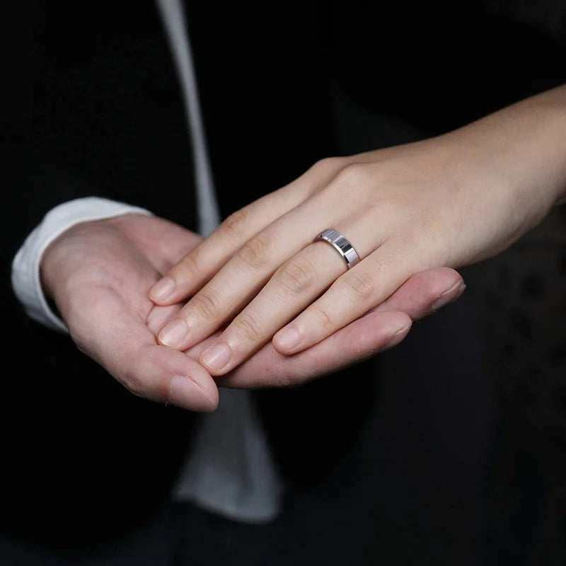 Tungstenring 6 mm - 8 mm – matt vigselring i silverfärg för dam & herr