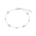 Lotus Silver damarmband i 925 silver – hjärtan & glittrande stenar