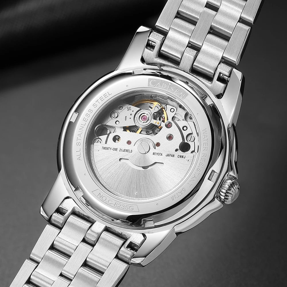 CADISEN automatisk herrklocka C8235 – Miyota 8215 & safirglas 39 mm