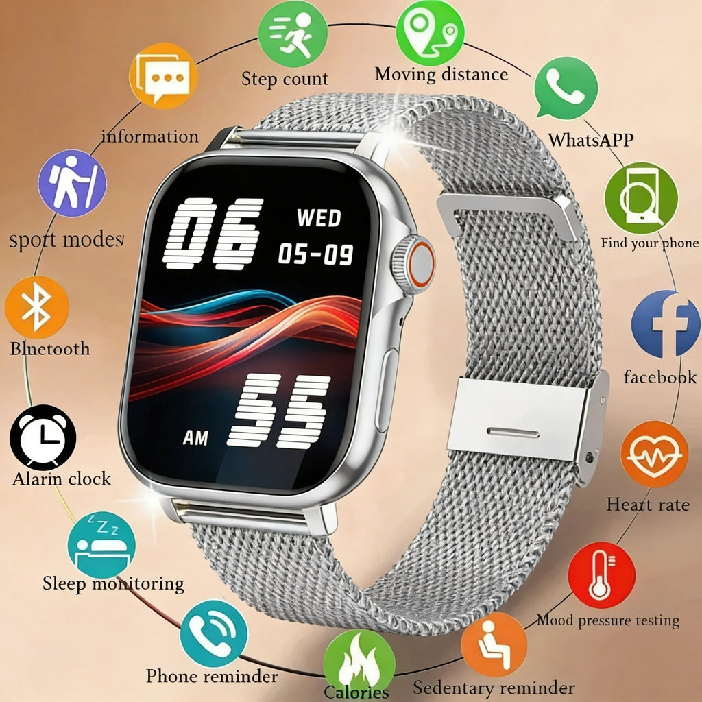 Smartwatch 2.01” HD – Bluetooth-samtal & stor skärm