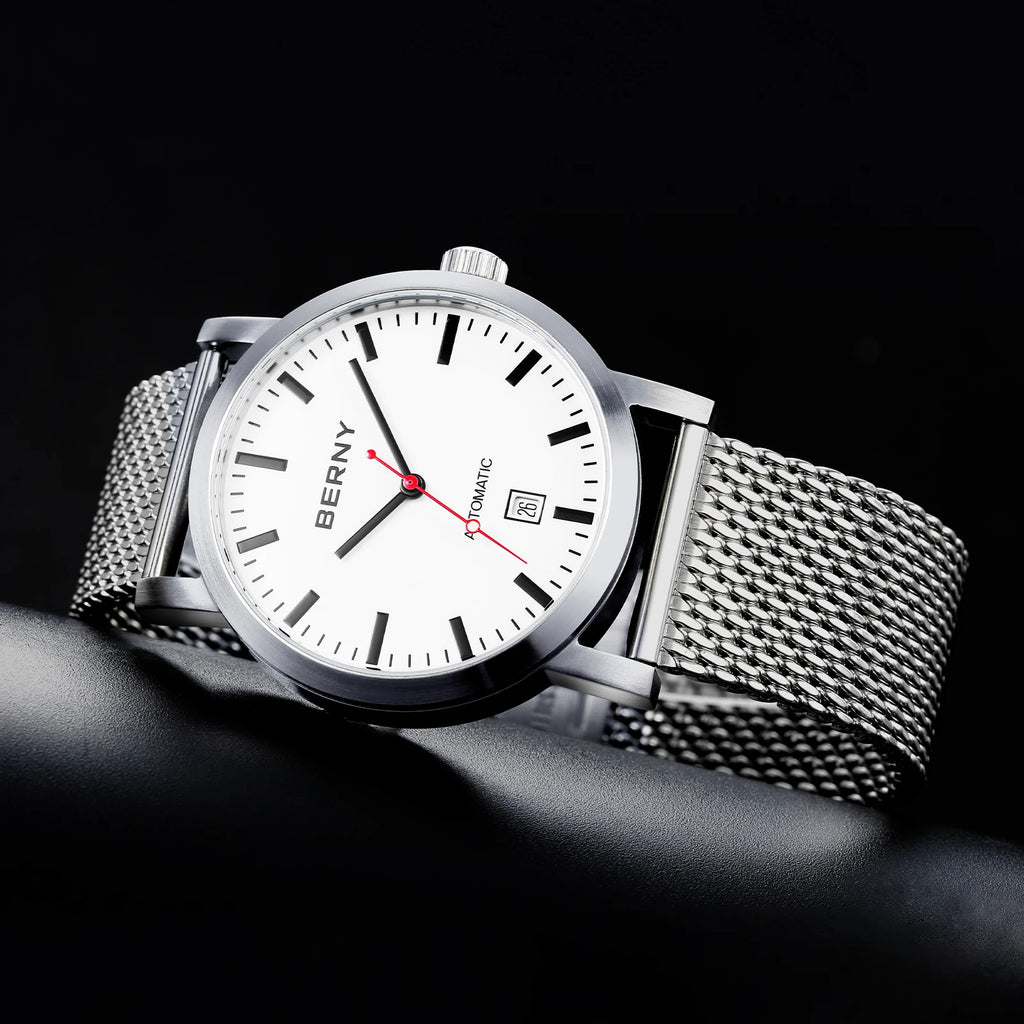 BERNY Schweizisk automatisk herrklocka – Safirglas
