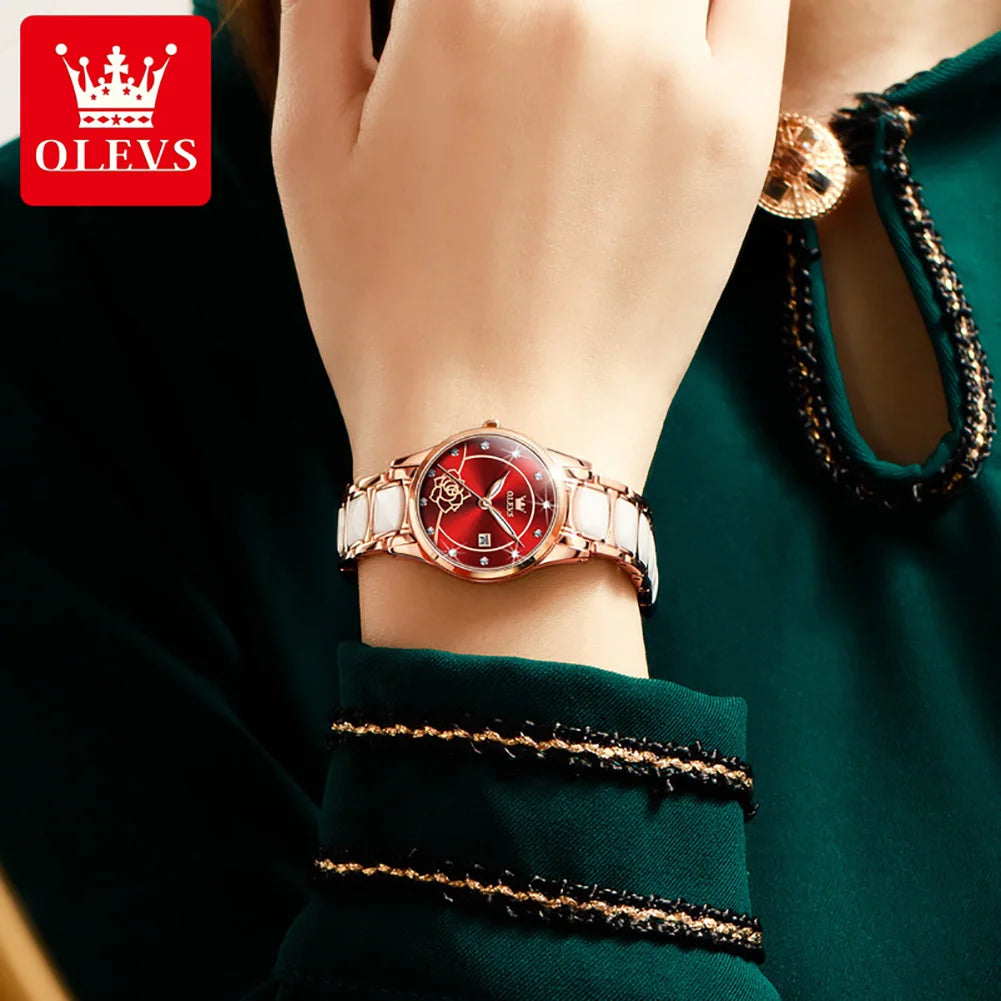 OLEVS 3606 Damklocka – elegant automatisk klocka